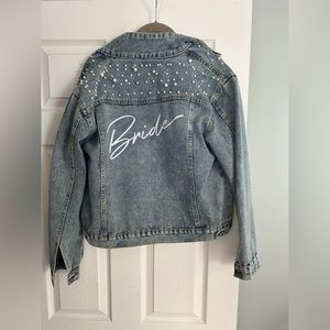 Denim Sparkle & Pearls Bride Jacket